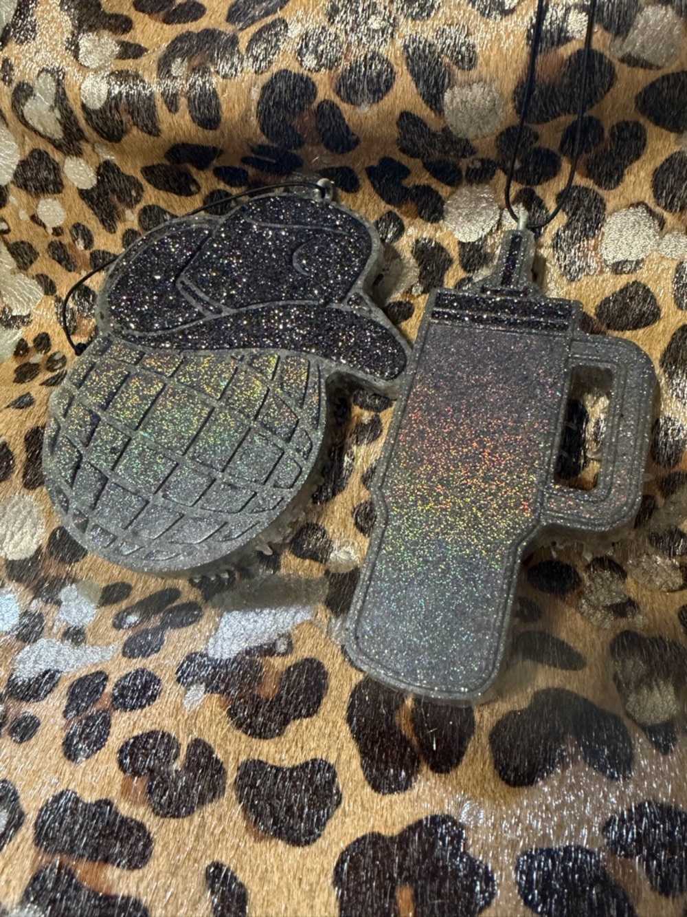 Black Glitter Freshie Set - Disco Cowboy and Stanley Cup Designs